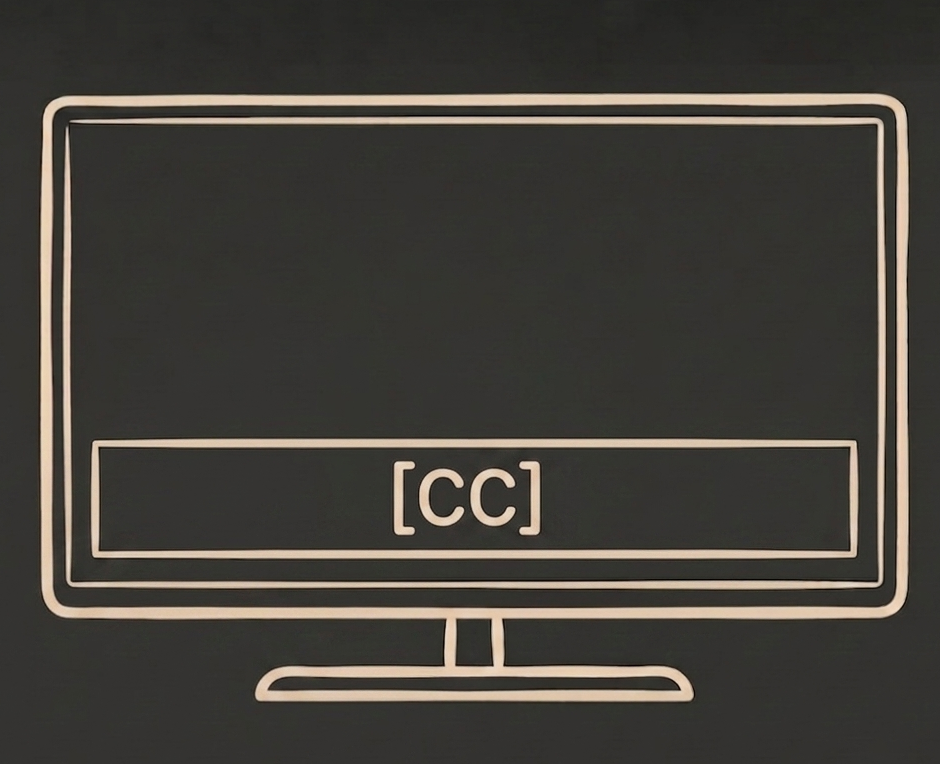 Smart tv with subtitles icon